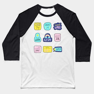 Confetti Positive Sayings Sticker pack Baseball T-Shirt